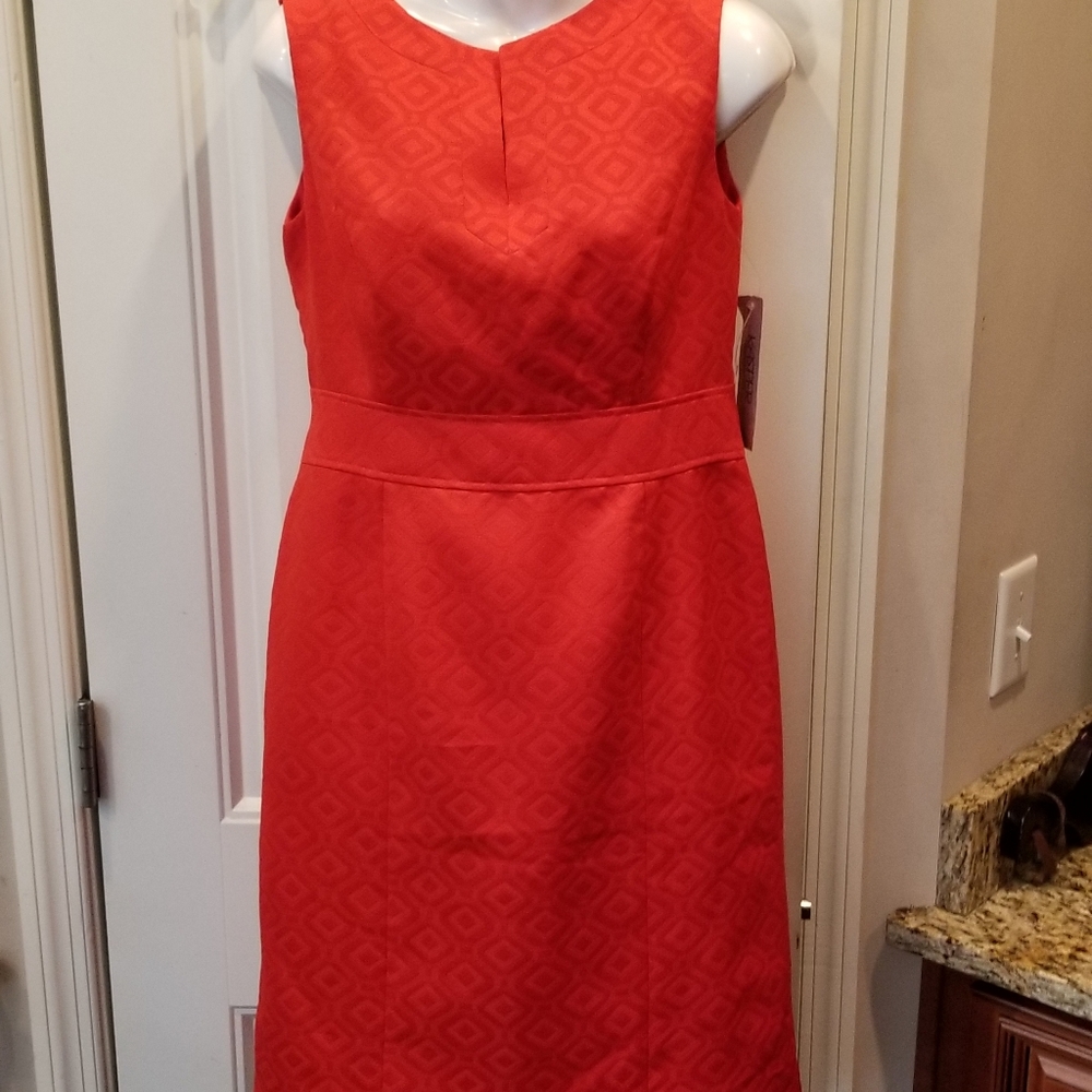 Kasper Red Sleeveless Dress Sz 6 New with Tags